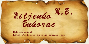 Miljenko Bukorac vizit kartica